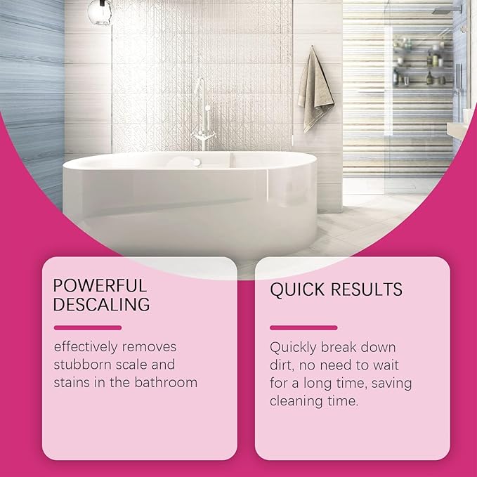 Heavy Duty Bathroom Scrubbing Solution, Bathroom Descaler Foam Cleaner, Stubborn Stains Cleaner, for Sink Tub Floor Tile (2PCS)