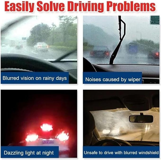 Glass Oil Film Remover, Car Coating Spray Oil Film Cleaning Emulsion Glass Cleaner, Glass Film Removal Cream with Sponge (5pcs)