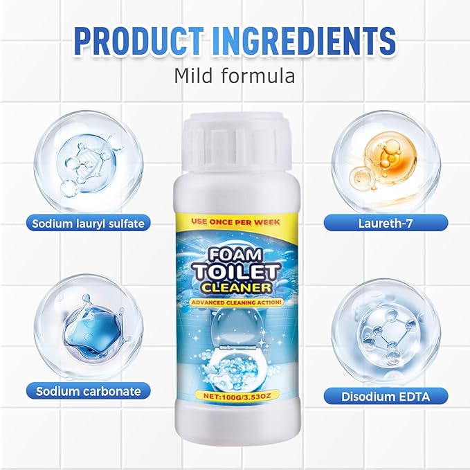 2025 Upgraded Foam Toilet Cleaner, New Powerful Toilet Bowl Cleaner, Advanced Bathroom Cleaner for Home, Powerful Instant Bowl Cleaners for Toilets Squatting Pans (2)