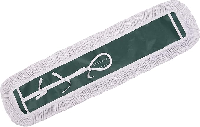 36"" Industrial-Grade Cotton Dust Mop Head Refills, Perfect Replacement for Busy Home, Gym, Commercial Spaces, Heavy-Duty Mop for Janitorial & Housekeeping Needs - 2 Pack (White)