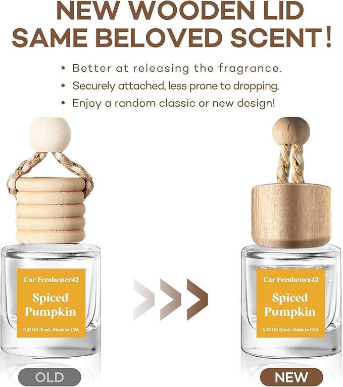 C Classy Car Air Freshener Hanging 2 Pack, Spiced Pumpkin Essential Oil Diffuser for Cars, Cute Car Accessories, Long-Lasting Fragrance, C ar Air Fresheners for Women & Men Gift, Made in USA