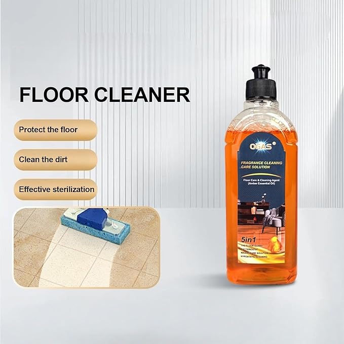 Multipurpose Floor Cleaner - Deep Stain Removal, Deodorizing & Floor Protection - Quick Drying, No Residue/Streak-Free, No Secondary Cleaning for Home Office Commercial Floors(OGAS地板清洁剂100ML)