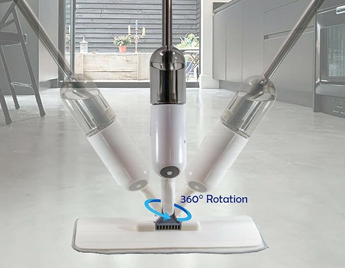 Microfiber Spray Mop for Floor Cleaning, 360 Degree Microfiber Spray Mop Makes Easy Work of Floor Cleanup Around The House, Dust Mop for Hardwood Floors Flat