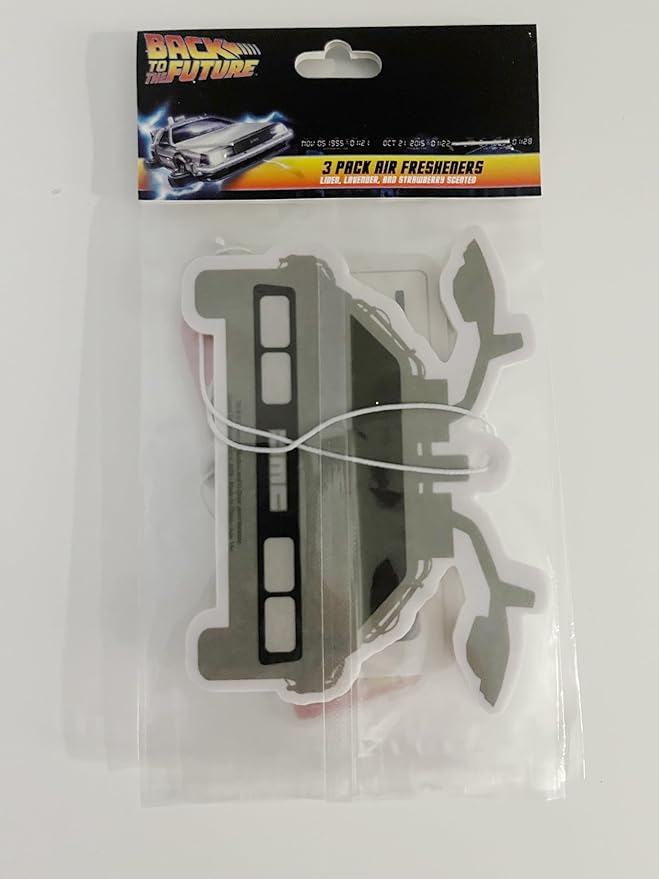 Back to the Future Gifts Air Freshener | DeLorean Car Accessories | DeLorean Christmas Ornament | DeLorean DMC-12 Car Air Freshner | 3/Set | Officially Licensed | 2-Pack