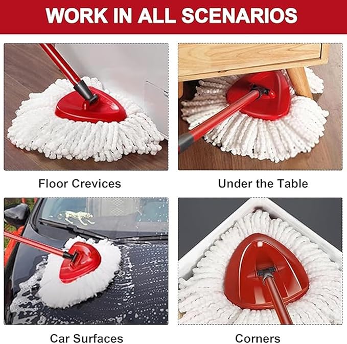 16 Pcs Spin Mop Replacement Heads, White Large 360° Easy Wring Spin Mop 100% Microfiber Refill, Easy Cleaning Spin Mop Heads, Deep Clean, Machine Washable for Easy House Cleaning Floor Mopping