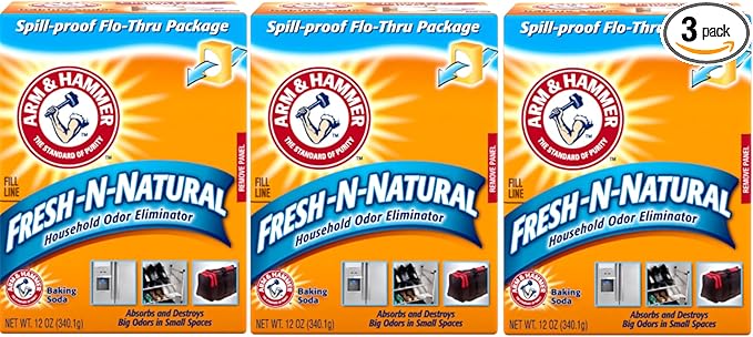 Arm & Hammer Baking Soda Fresh-n-Natural Odor Eliminator, 12 oz (Pack of 3)
