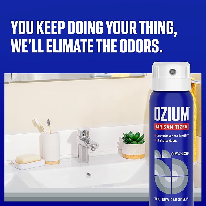 Ozium 3.5 Oz. Air Sanitizer & Odor Eliminator for Homes, Cars, Offices and More, Carbon Black Scent, 4 Pack
