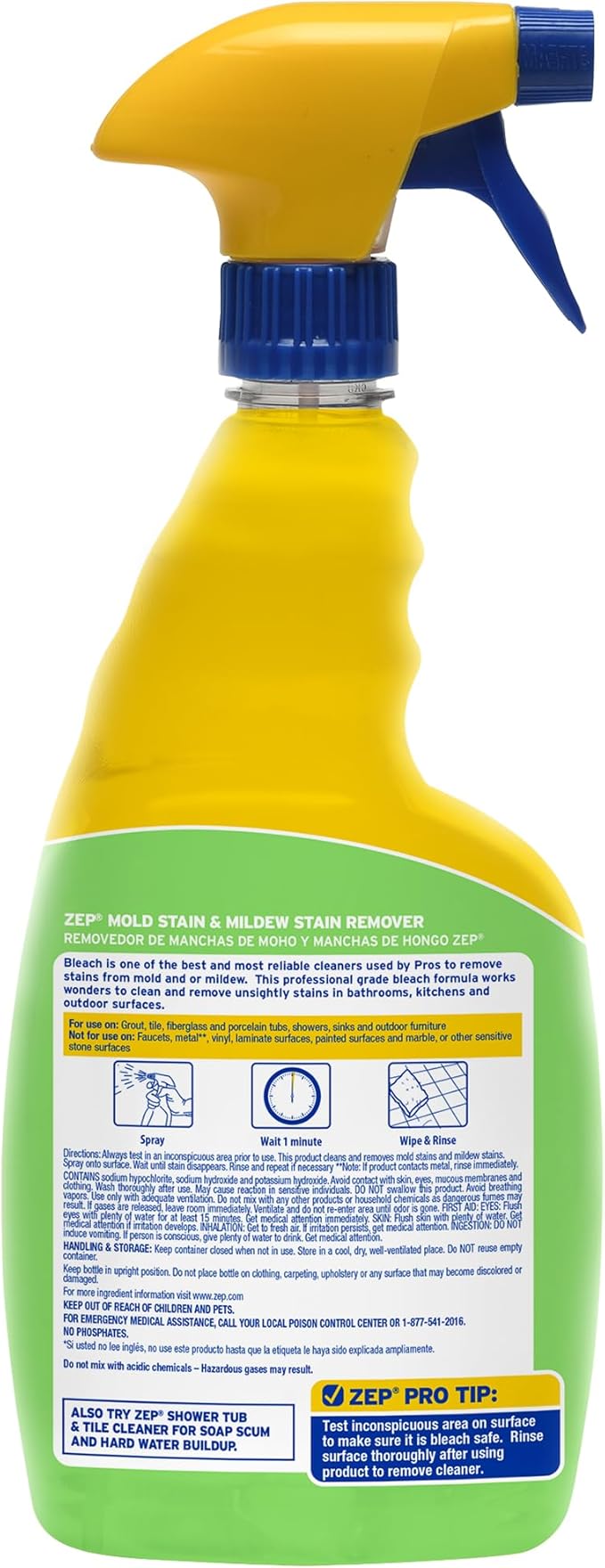 Commercial Mold Stain & Mildew Stain Remover, Quart Bottle, 12 Bt/Case