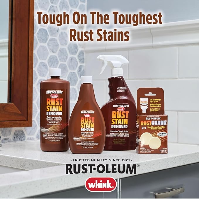 Rust-Oleum RustGuard Rust Stain Remover | Heavy-Duty Iron Stain Remover & Toilet Bowl Cleaner For White & Colored Toilets | 2 Tablet Box (Pack of 6)