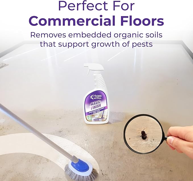 Hygea Natural Magic Finish Enzyme-Based Chemical-Free Floor Cleaner - No Rinse, Biodegradable Formula - Removes Grease Buildup in Tile & Grout - for All Hard Floors (Ready to Use, 24 oz)