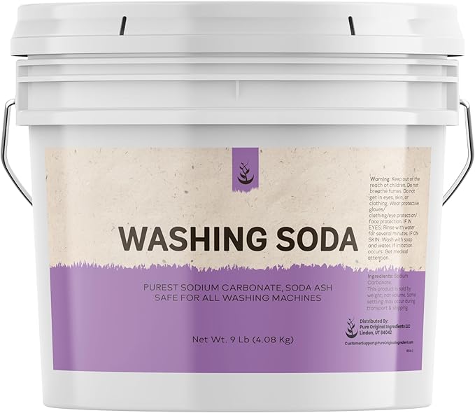 PURE ORIGINAL INGREDIENTS Natural Washing Soda (1 Gallon) Sodium Carbonate, Stain Remover, Water Softener, Multi-Purpose Cleaner