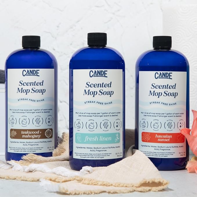 CANDE Mop Soap - Highly Scented Mop Soap, Luxury Floor Cleaner, Premium Fragranced Floor, Streak-Free Shine, 32 oz (Cactus Bloom)