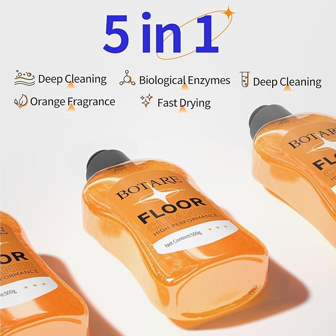 Floor Cleaner For Mopping, Cleaning Supplies For Wood Tile Laminate Hardwood Floor Solution Liquid, Orange (1, 17.6 Fl Oz Per Bottle)