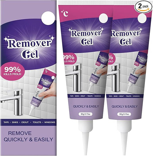 2Pcs Cleaning Remover Gel,Powerful Household Cleaning Gel,Multi-Surface Remover Gel for Bathroom Shower Kitchen Tile Grout, Sinks Countertops,Safe Formula That Does Not Damage Surface,180g