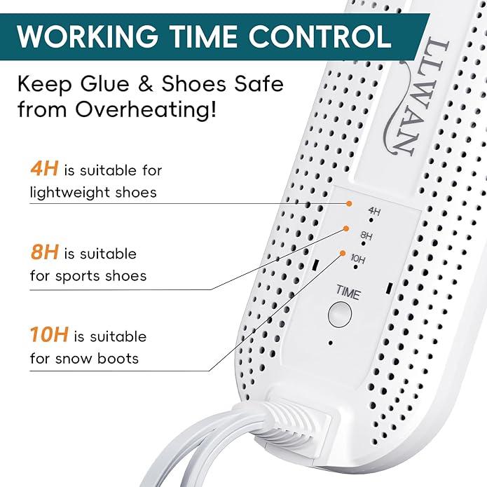 Electric Shoe Dryer, Ski Boots Dryer, Shoe & Boot Warmer for Sweaty Sneakers Trainer Shoes with 4/8/10 Hours Timer