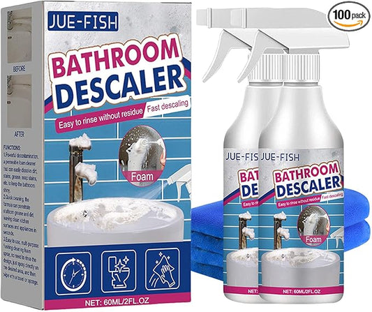Lanenow Jue-Fish Bathroom Descaler Foam Cleaner - Stubborn Stains Remover, Fresh Scent, All Purpose Bubble Spray (2pcs)