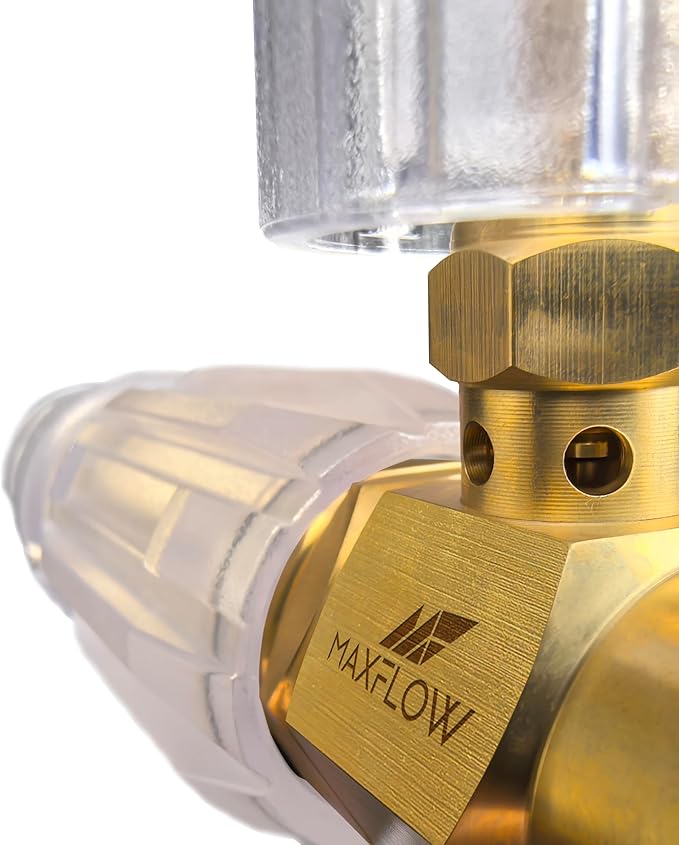 MaxFlow Foam Cannon - 1 Liter Capacity with Adjustable Nozzle, 1/4" & M22 Quick Connector, 4 Orifices & Stainless Steel Filter - Thick Foam Power Washer Accessory for Washing Cars