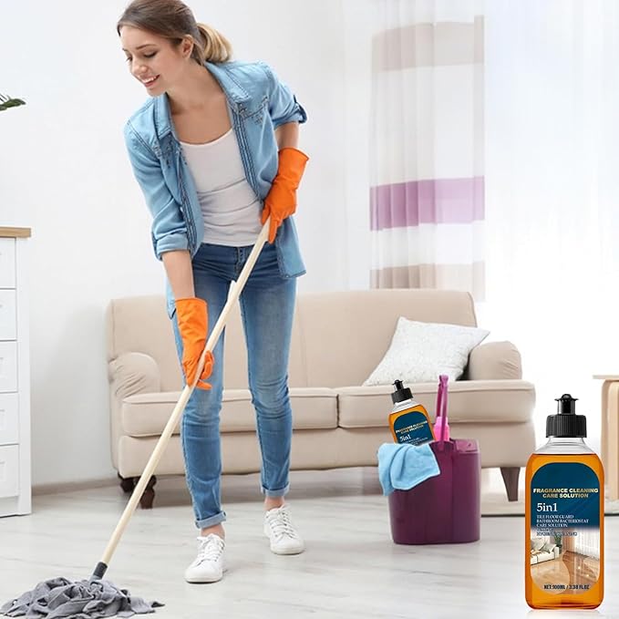 5 in 1 Floor Cleaner, 2025 New 5-in-1 Fragrance Cleaning Care Solution, Dual-Action Stain & Odor Remover for Hardwood Floors, Natural Shine for Mopping Home, Kitchen and Bathroom (2)