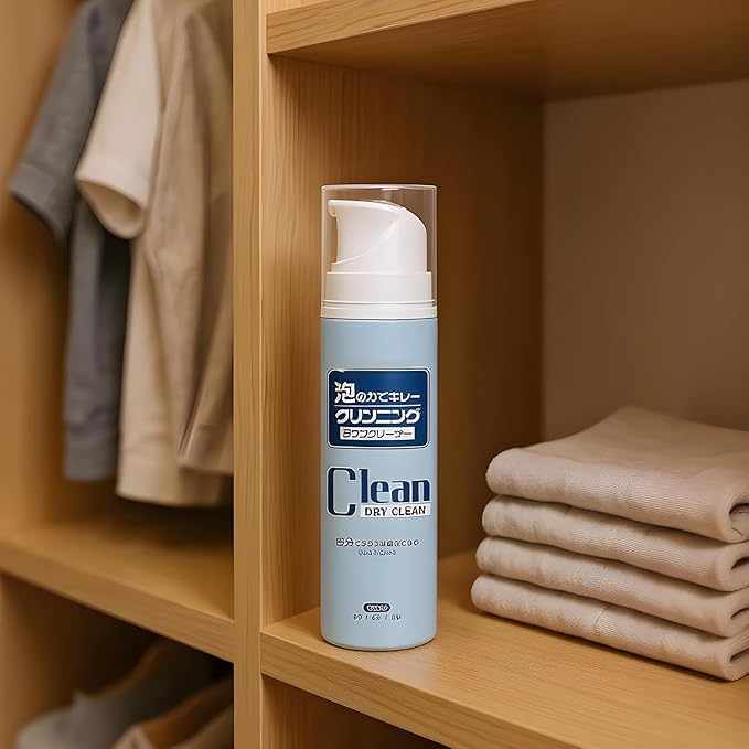 Dry Cleaning Spray, Fabric Cleaner Foam for Clothes and Upholstery, 150ml Fabric Stain Remover for Home, Office, Carpet, Couch, Jackets, Laundry, and Interior Furniture Surfaces