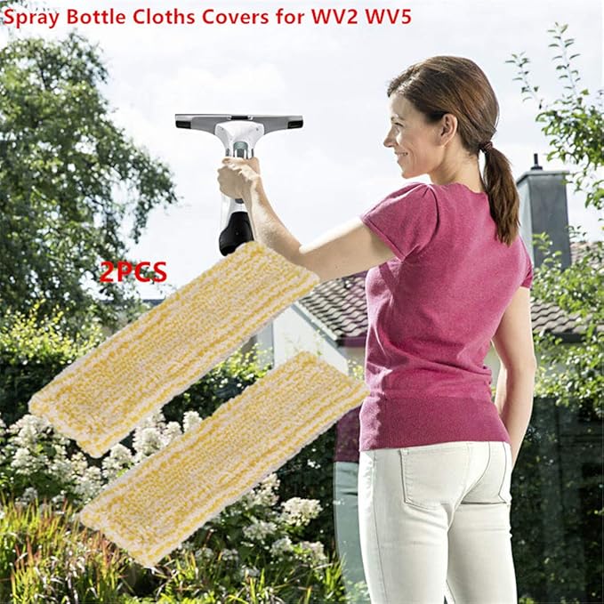 XBERSTAR 2Pcs Spray Bottle Glass Cleaner Pads for karcher Window WV2 WV5
