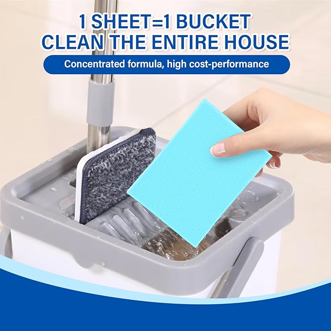 YUCO Floor Cleaner Sheets for Mopping,Fast Dissolvable and Ultra-Concentrated,Ease Effective Deep Clean Stains and Odors,Pet Safe,Keep it Fresh and Clean,Plastic-Free Packaging (1 Pack of 30 Washes)