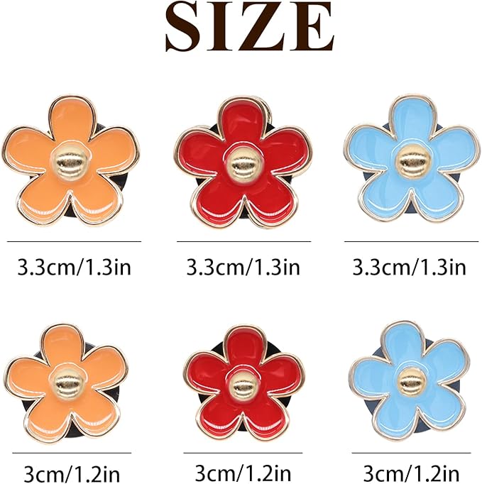 6pcs Flower Air Vent Clips Car Air Freshener,Red Orange Blue Daisy Flowers Vent Clip Car Accessories for Women,Girly Car Decor Refillable Car Diffuser