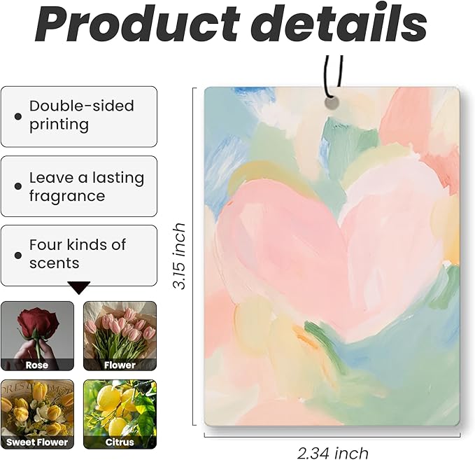 Girly Pink Christian Bible Car Air Freshener 4 Pcs - Cute Heart Butterfly Love Like Jesua Air Freshener Hanging Decor for Cars Closet Drawer Books, Girly Car Accessories Mirror Decor for Women