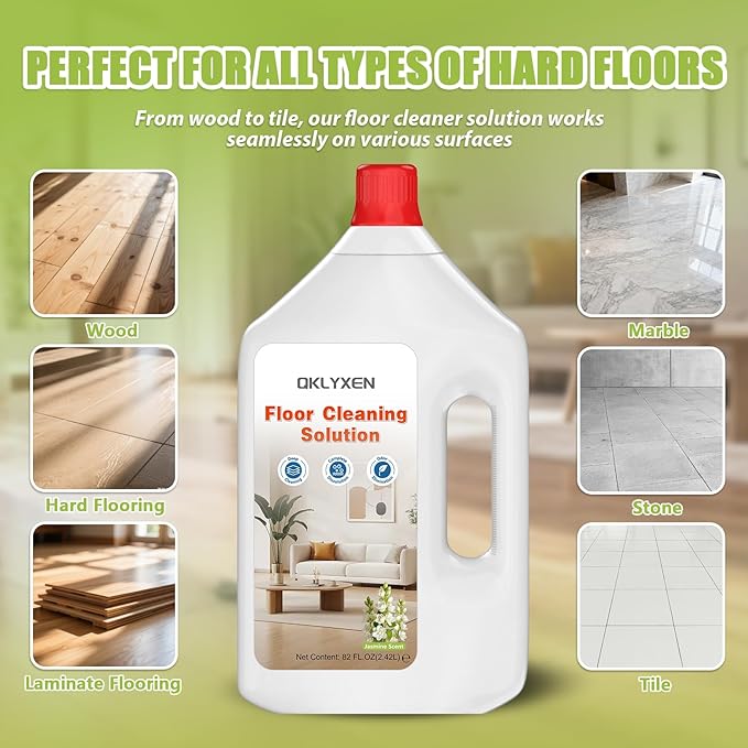 82FL OZ/2.42L Jasmine Scent Floor Cleaning Solution Compatible with Roborock (Q5/Q7/Q8/Q10/S7/S8/Saros 10R/F25/Qrevo Series), Floor Cleaner for All Robot Vacuums & Cordless Wet Dry Vacuum with Mopping