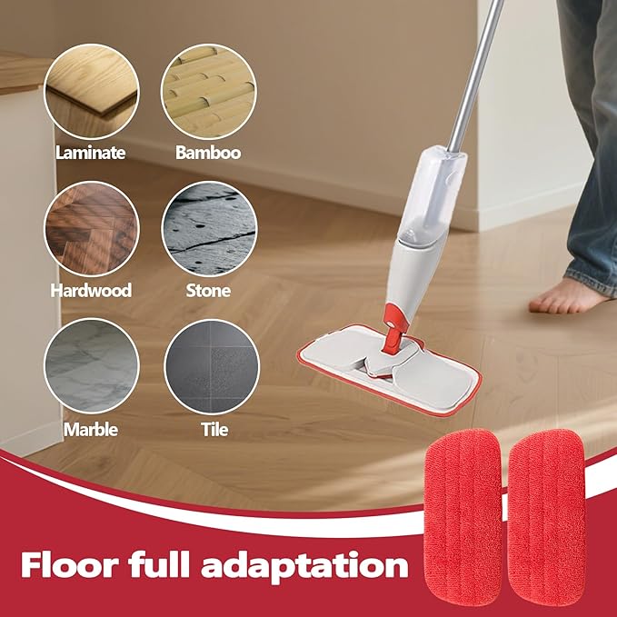2 Pack Microfiber Reusable Mop Replacement Mop Refill Mop Pads Suitable for OXO Good Grips Spray Mop, Wet/Dry Mop Replacement Pads for Hard Floor Cleaning (Mop Not Included)