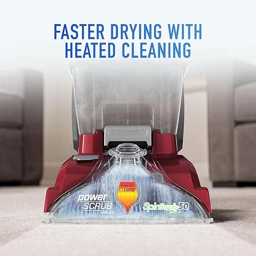 Hoover Power Scrub Deluxe Carpet Cleaner Machine with Paws & Claws Carpet Cleaning Solution (64oz), FH50150, AH30925