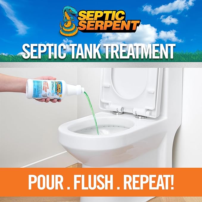 CCP Direct Septic Serpent Tank Treatment, Fast-Acting Eco-Friendly Liquid Septic Tank Treatment, Breaks Down Waste with High-Potency Enzymes & Beneficial Bacteria (Bulk Case of 4 x 1 Gallon Bottles)