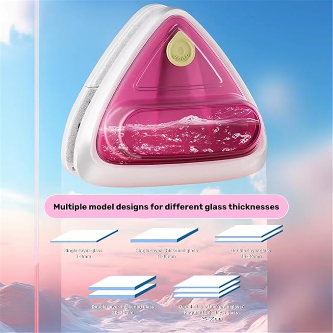 Magnetic Window Cleaner Tools Double Sided Glass Cleaner Wiper Adjustable Windshield Tool for High-Rise(8-15MM)
