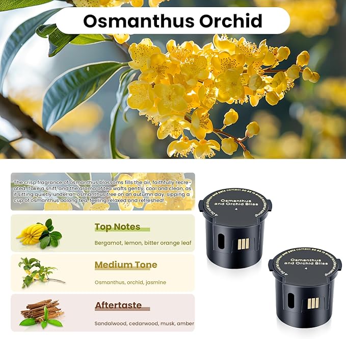 Smart Car Air Freshener Refill,2 Pack Refill For 4-6 Months,French Spice Made With Natural Plant Extracts,Refill Perfect for Intelligent Cloud Fragrance Machine. (Osmanthus Orchid)