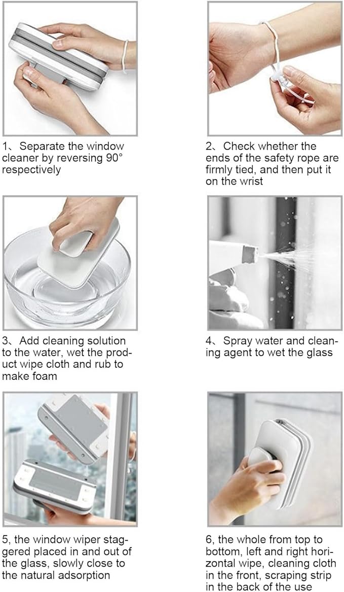 Magnetic Glass Cleaner Double Sided Wiper Scraper Cleaning Tools for High Buildings