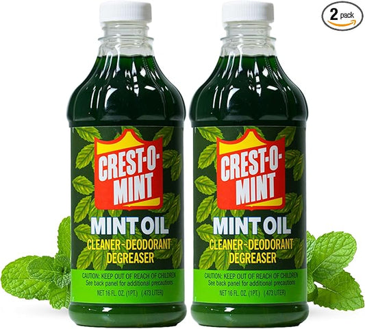 Crest-O-Mint Oil Multipurpose Cleaner & Degreaser, Simple All-Purpose Household Cleaner & Deodorizer, Natural Wintergreen Mint Scent, Made in USA (2, 16 fl oz)
