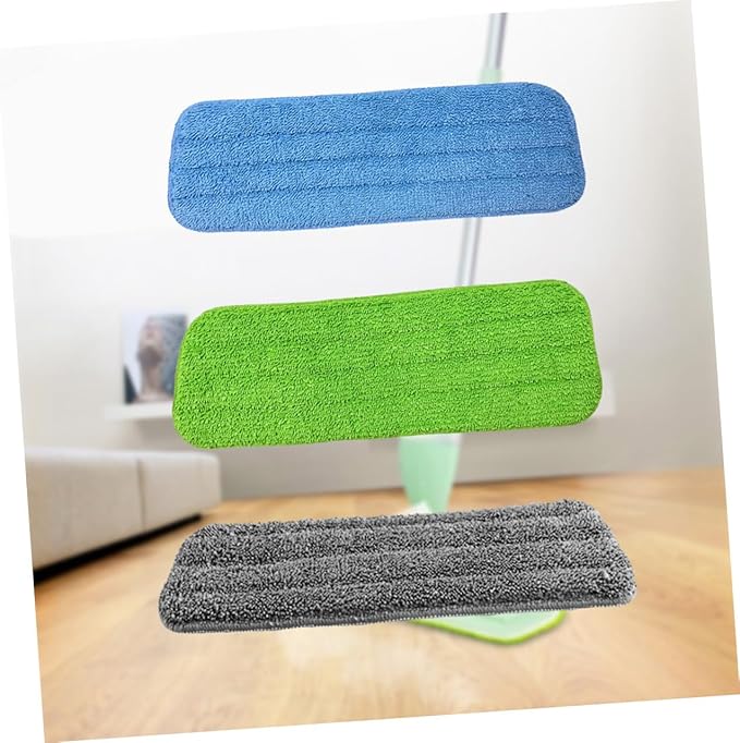 3pcs Reusable Sponge Mop Heads Microfiber Refillable Spray Mop Pads Washable Cleaning Tool