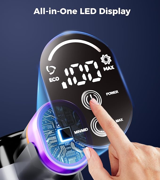 Cordless Vacuum Cleaner, 550W 45Kpa Vacuum Cleaners for Home, 60Mins Cordless Stick Vacuum with LED Display, Self-Standing & Anti-Tangle, 8-in-1 Wireless Vacuum for Carpet Pet Hair Hardfloor