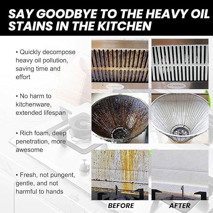 Natural Enzyme Formula to Household Appliances, Multi-Purpose Kitchen Appliance Oven Cleaner, Stove Range Hood Kitchen Oil Stains Multi Purpose Cleaner Spray (1, 1)