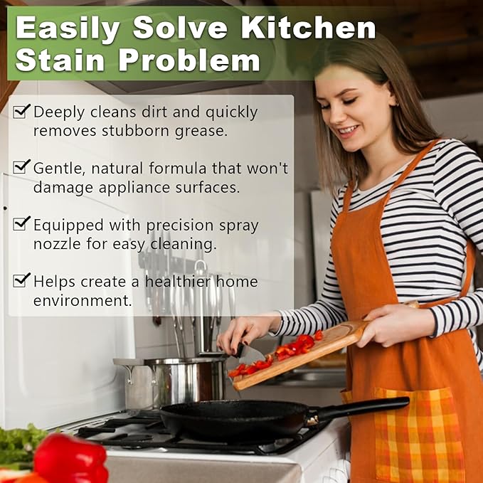 Charunee 2 PCS Natural Formula to Household Appliances, Multi-Purpose Stove Cleaner, Effective & Convenient Handheld Cleaner for Hood, Oven & Household Appliances