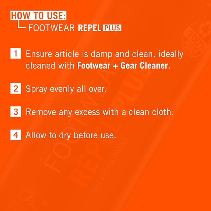 Grangers Footwear Repel Plus | 275ml | Powerful spray-on proofer for all Outdoor Footwear | Bluesign approved |PFC-free | 100% recycled | Hiking | Walking