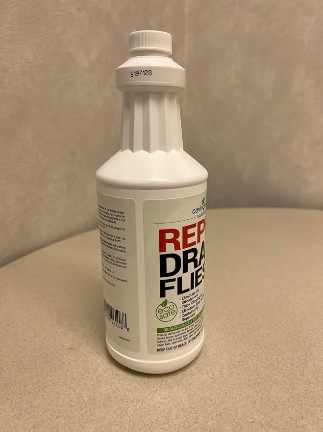 Covington Drain Fly Treatment Gel (32oz) – Drain Fly and Fruit Fly Solution for Kitchen and Bathroom Drains – Plant-Based Formula – Made in USA
