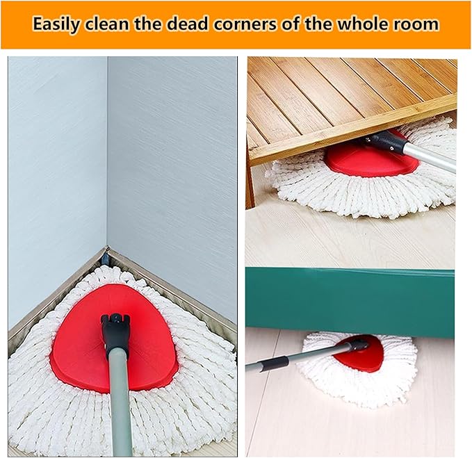 12Pack Spin Mop Replacement Heads,100% Microfiber Mop Head Replacement Compatible with Triangle Spin Mop, 360 Degree Spin Mop Refill for Easy House Cleaning Floor Mopping