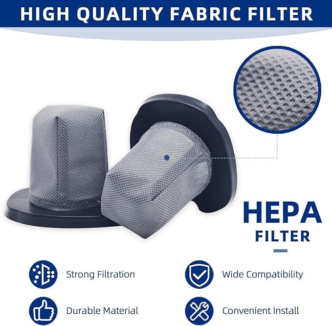 6 Pack CH701 Vacuum Filters Replacement Compatible with Shark Cyclone PET Handheld Vacuum AA701, CH701, CH701C, CH700WM, CH700, CH700C, CH701QGN, CH701QBL, Compare to Part XDCFCH700