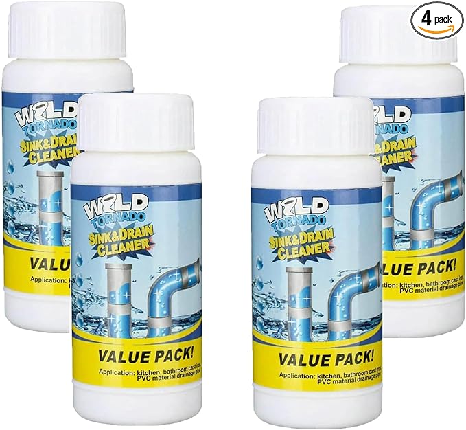 Wild Tornado Sink and Drain Cleaner, Fast Foaming Sink Cleaner for Kitchen Bathroom & Toilet Pipeline Quick Cleaning Tool (4PCS)