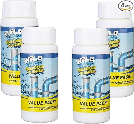 Wild Tornado Sink and Drain Cleaner, Fast Foaming Sink Cleaner for Kitchen Bathroom & Toilet Pipeline Quick Cleaning Tool (4PCS)
