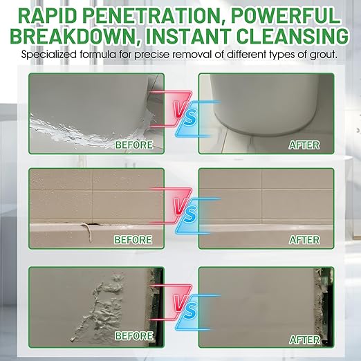 Caulk Remover, Silicone Remover with Caulk Removal Tool Powerful Penetration Rapid Decomposition Surface Safety Widely Applicable for Bathroom Kitchen Floor Window, 6.76 Oz