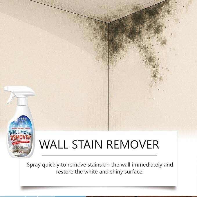 Highly Effective Removal Spray, 8.12 Fl.Oz Wall Cleaner Spray, 2026 New Multifunctional Cleaning Solution, Powerful Stain Remover for Wood, Tile, Fabric, Kitchen & Bathroom Surfaces (1PC)