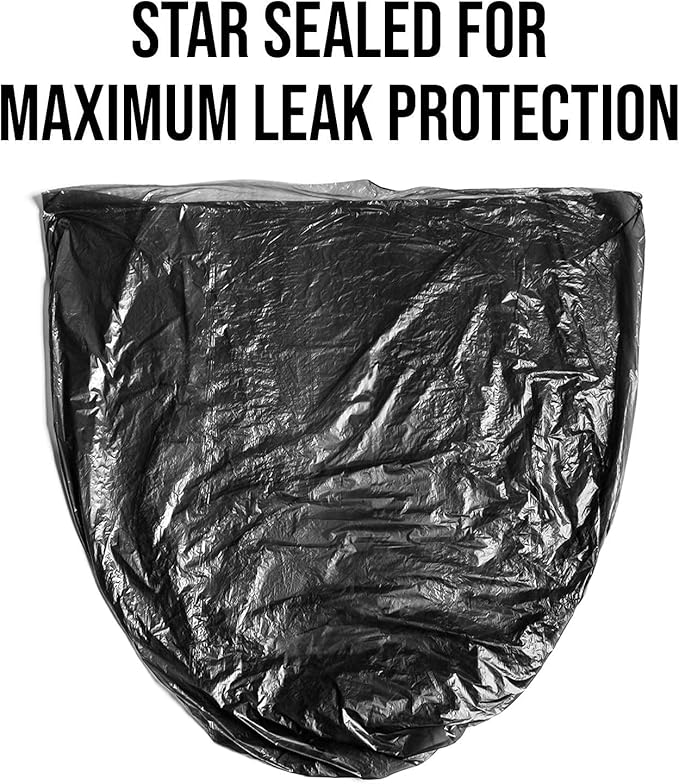 Aluf Plastics 33 Gallon Trash Can Liners (400 Count) - 33" x 39" - Thick 1.5 MIL Equivalent Black Trash Bags for Bathroom, Kitchen, Office, Industrial, Commercial, Recycling and More