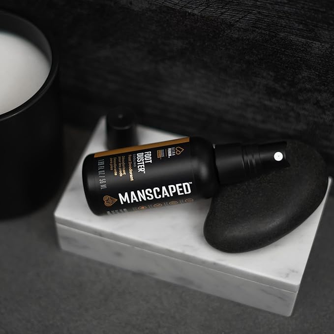 MANSCAPED® The Foot Duster®, Men's Cooling & Soothing Foot Deodorant Spray, Featuring Tea Tree, Coconut, Peppermint Oil, Refined® Scent, 1.89 fl. oz.