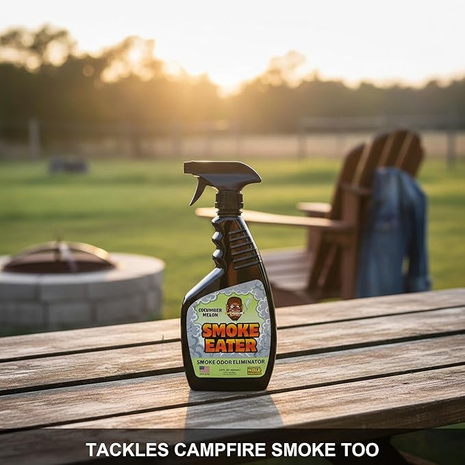 Smoke Eater Odor Eliminator Spray, Cucumber Melon, 22 oz — Breaks Down Smoke Odor at the Molecular Level — Works on Fabric, Cars, Furniture — Made in USA
